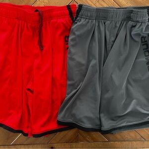 Boys Under Armour Athletic Shorts in Red and Gray